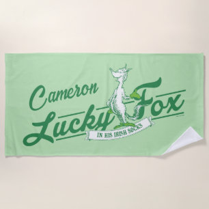 Dr. Seuss Lucky Fox In His Irish Socks Beach Towel