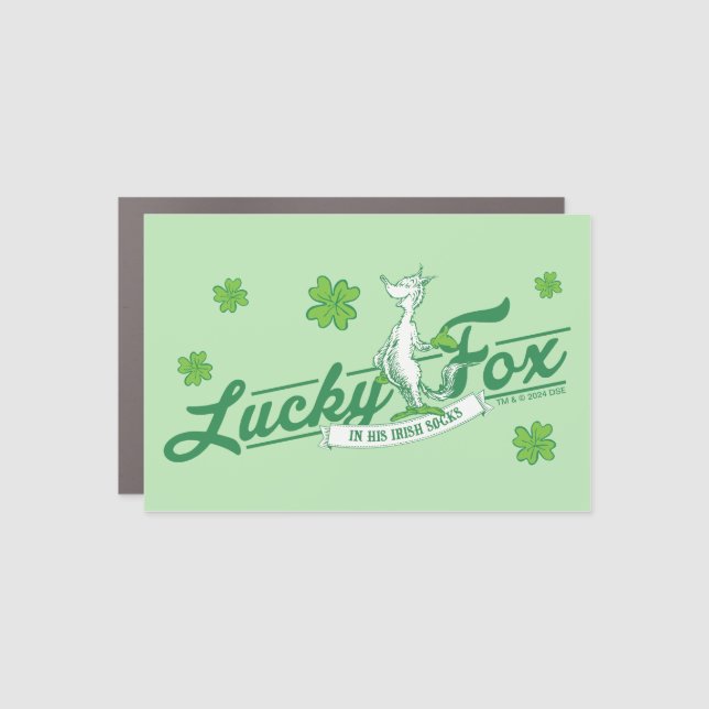 Dr. Seuss | Lucky Fox In His Irish Socks Car Magnet (Front)