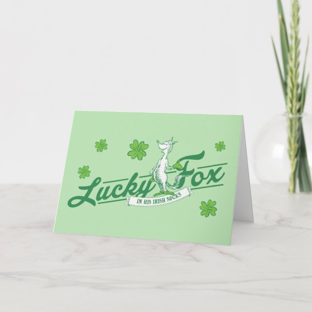 Dr. Seuss | Lucky Fox In His Irish Socks Card (Front)