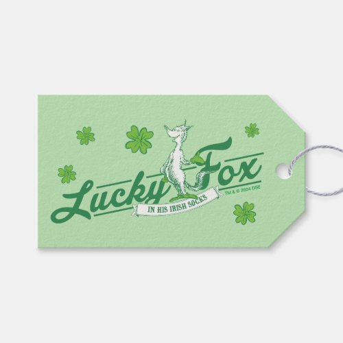 Dr Seuss  Lucky Fox In His Irish Socks Gift Tags
