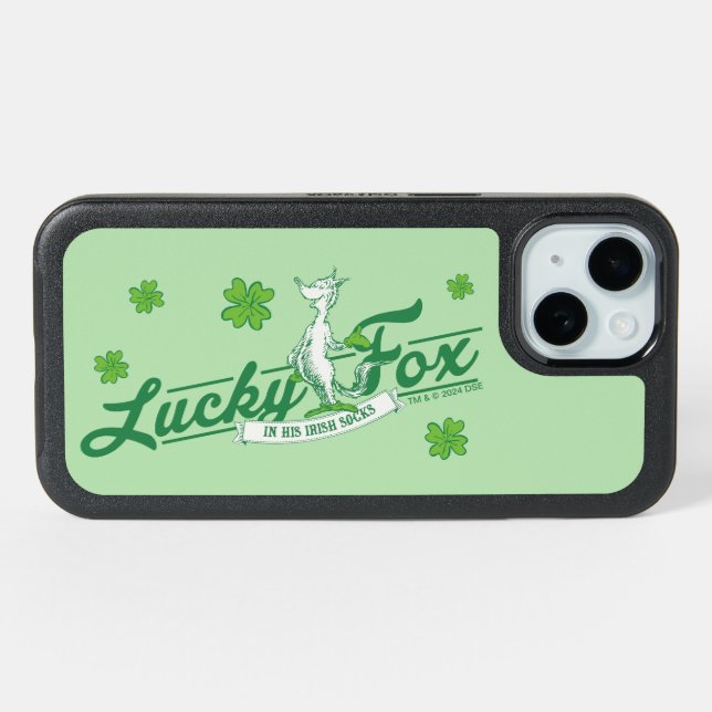 Dr. Seuss | Lucky Fox In His Irish Socks iPhone 15 Case (Back Horizontal)