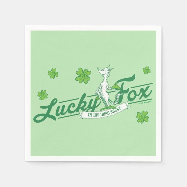 Dr. Seuss | Lucky Fox In His Irish Socks Napkins (Front)