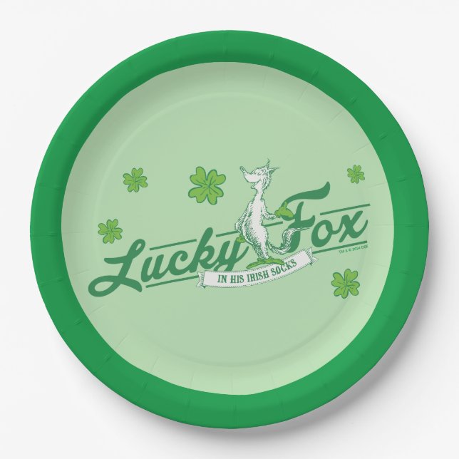 Dr. Seuss | Lucky Fox In His Irish Socks Paper Plates (Front)