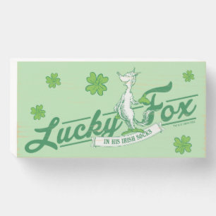 Dr. Seuss Lucky Fox In His Irish Socks Wooden Box Sign