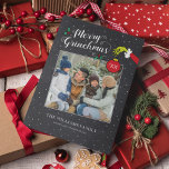 Dr. Seuss | Merry Grinchmas Family Christmas Card<br><div class="desc">Celebrate the Holidays with The Grinch this year! This rustic chalkboard design features the text "Merry Grinchmas" and the iconic Grinch hand. Personalize by adding your favorite family photo and names.</div>