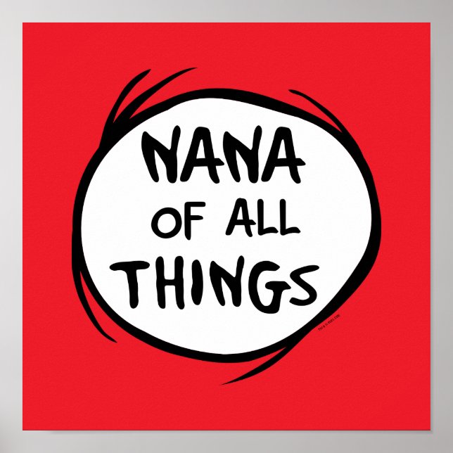 Dr. Seuss | Nana of All Things Grandma Design Poster (Front)