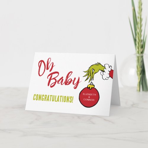 Dr Seuss  Oh Baby Grinch Baby Congratulations Card