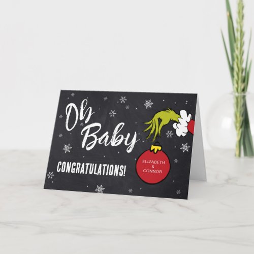 Dr Seuss  Oh Baby Grinch Baby Congratulations Card