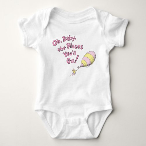Dr Seuss  Oh Baby the Places Youll Go Pink Baby Bodysuit