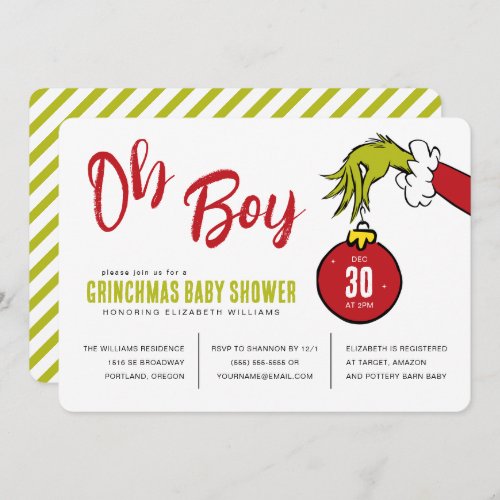 Dr Seuss  Oh Boy Grinch Baby Shower