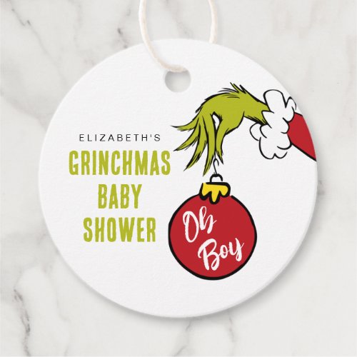 Dr Seuss  Oh Boy Grinch Baby Shower Favor Tags