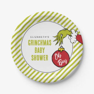 Dr. Seuss   Oh Boy Grinch Baby Shower Paper Plates
