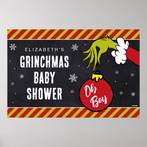 Dr Seuss  Oh Boy Grinch Baby Shower Poster
