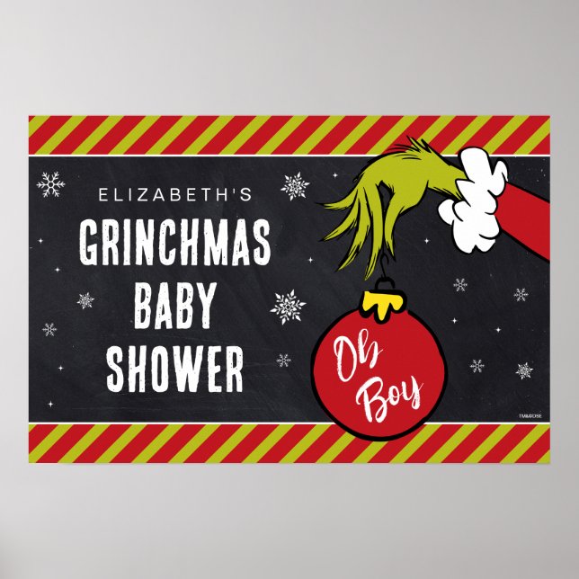 Dr. Seuss | Oh Boy Grinch Baby Shower Poster (Front)