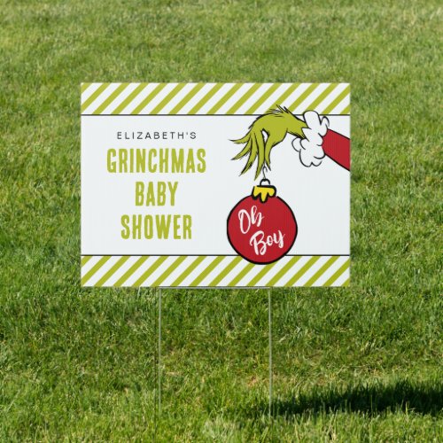 Dr Seuss  Oh Boy Grinch Baby Shower Sign