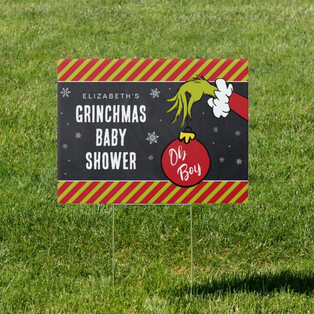 Dr. Seuss | Oh Boy Grinch Baby Shower Sign (Insitu)