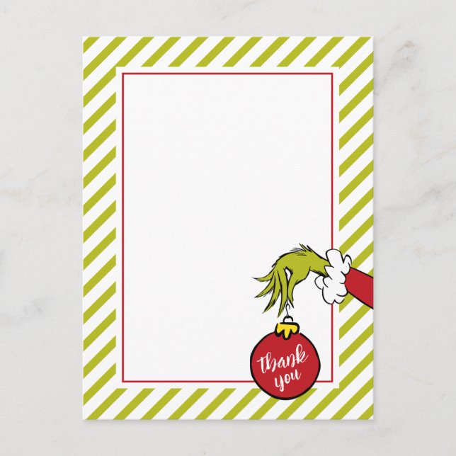 Dr. Seuss | Oh Boy Grinch Baby Shower Thank You Postcard (Front)