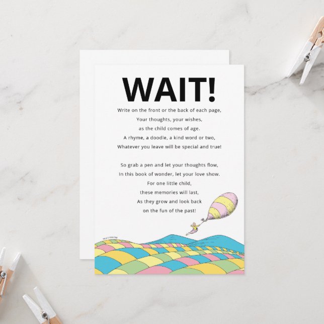 Dr. Seuss | Oh, The Places Guest Book Party Sign Invitation | Zazzle