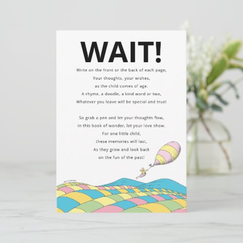 Dr Seuss  Oh The Places Guest Book Party Sign Invitation