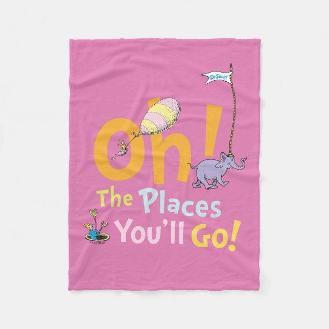 Dr. Seuss | Oh! The Places Parade Fleece Blanket (Front)