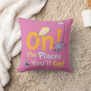 Dr. Seuss   Oh! The Places Parade Throw Pillow