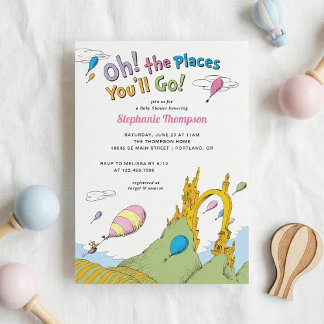 Dr. Seuss - Oh, The Places You'll Go Baby Shower Invitation