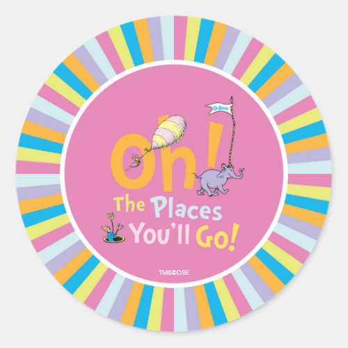 Dr Seuss  Oh The Places Youll Go Classic Round Sticker