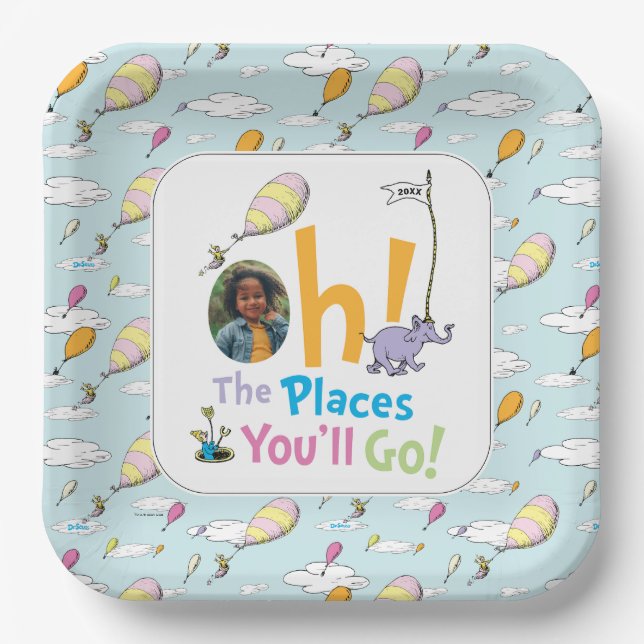 Dr. Seuss | Oh! The Places You'll Go! Graduation Paper Plates (Front)
