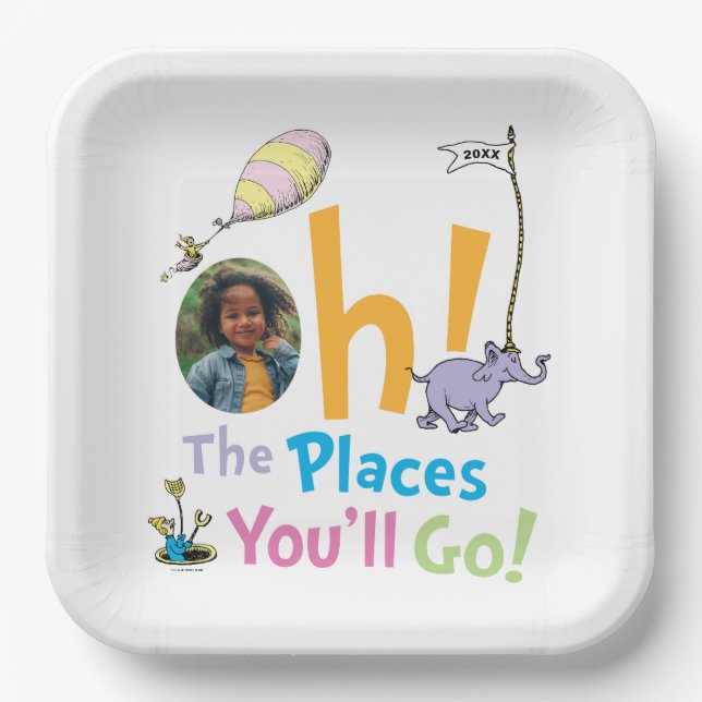 Dr. Seuss | Oh! The Places You'll Go! Graduation Paper Plates (Front)