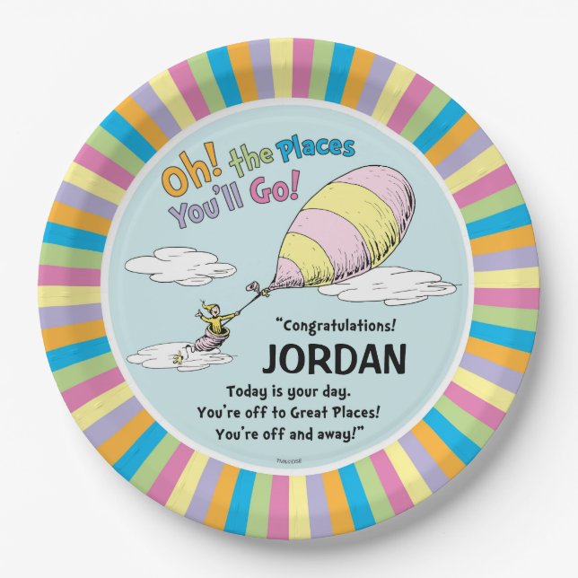 Dr. Seuss | Oh! The Places You'll Go! Paper Plates (Front)