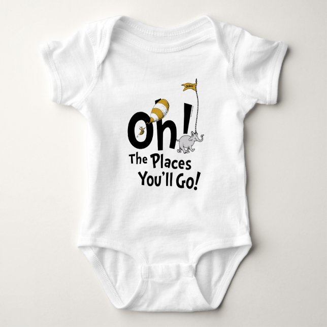 Dr. Seuss | Oh, The Places You'll Go! Retro Baby Bodysuit (Front)
