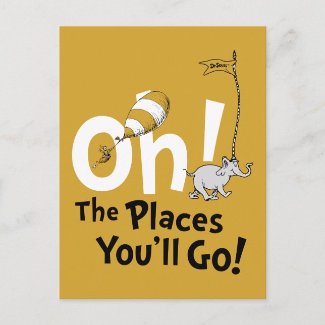 Dr. Seuss | Oh, The Places You'll Go! Retro Postcard (Front)