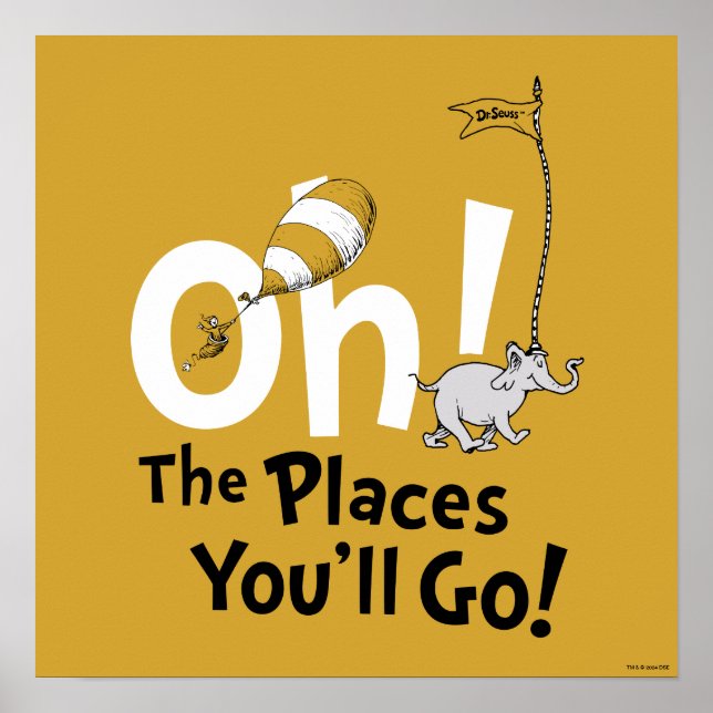 Dr. Seuss | Oh, The Places You'll Go! Retro Poster (Front)