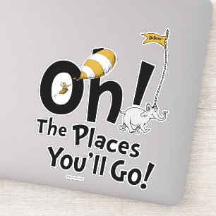 Dr. Seuss   Oh, The Places You'll Go! Retro Sticker