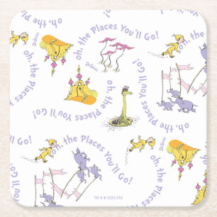 Dr. Seuss "Oh, the Places You'll Go!" Square Paper Coaster