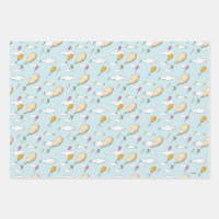 Watercolor Newborn Illustrations Baby Shower Wrapping Paper Sheets