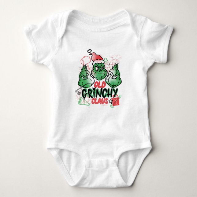 Dr. Seuss | Old Grinch Claus Baby Bodysuit (Front)