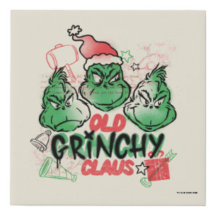 Dr. Seuss   Old Grinch Claus Faux Canvas Print