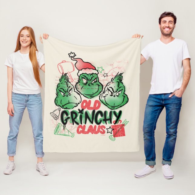 Dr. Seuss | Old Grinch Claus Fleece Blanket (In Situ)