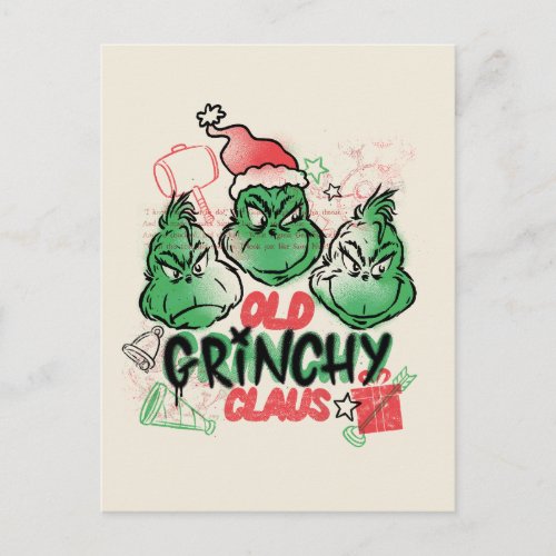 Dr Seuss  Old Grinch Claus Postcard