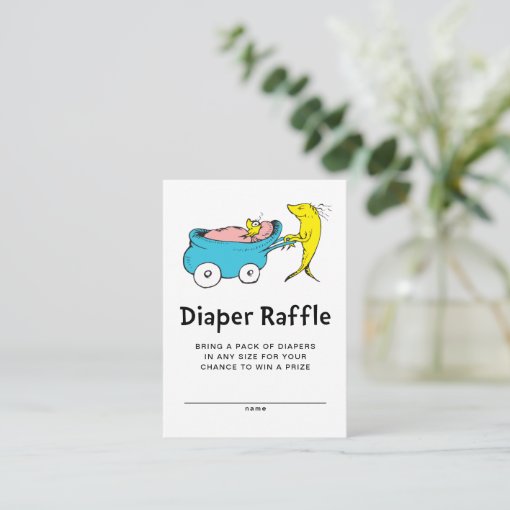 Dr. Seuss One Fish Boy Baby Diaper Raffle Enclosure Card Zazzle
