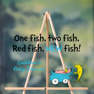 Dr. Seuss One Fish - Boy Baby Shower Acrylic Sign