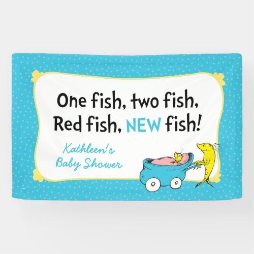 Dr Seuss  One Fish _ Boy Baby Shower Banner