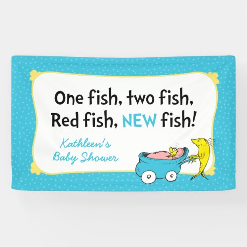 Dr Seuss  One Fish _ Boy Baby Shower Banner