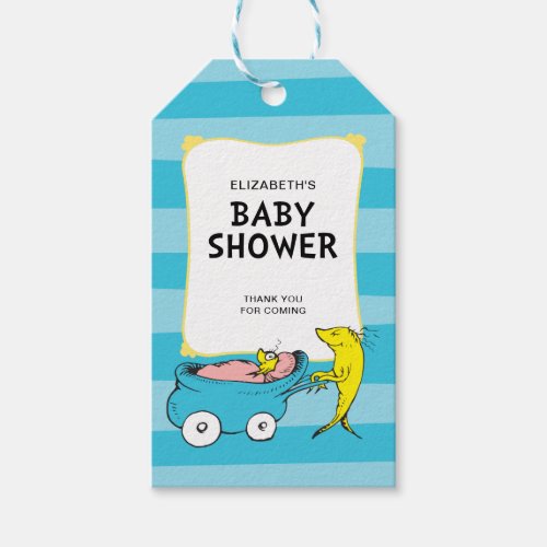 Dr Seuss  One Fish _ Boy Baby Shower Gift Tags