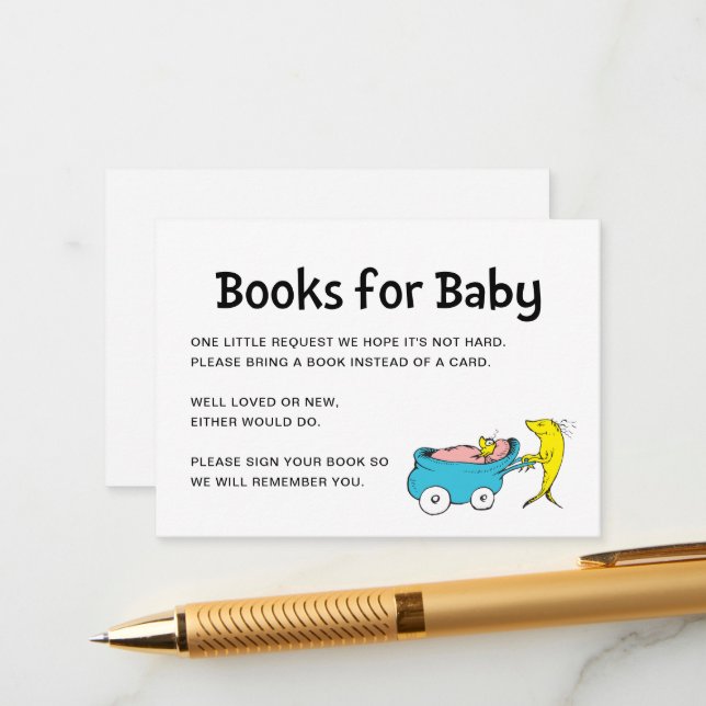 Dr. Seuss | One Fish - Boy Baby Shower Insert Card (Front/Back In Situ)