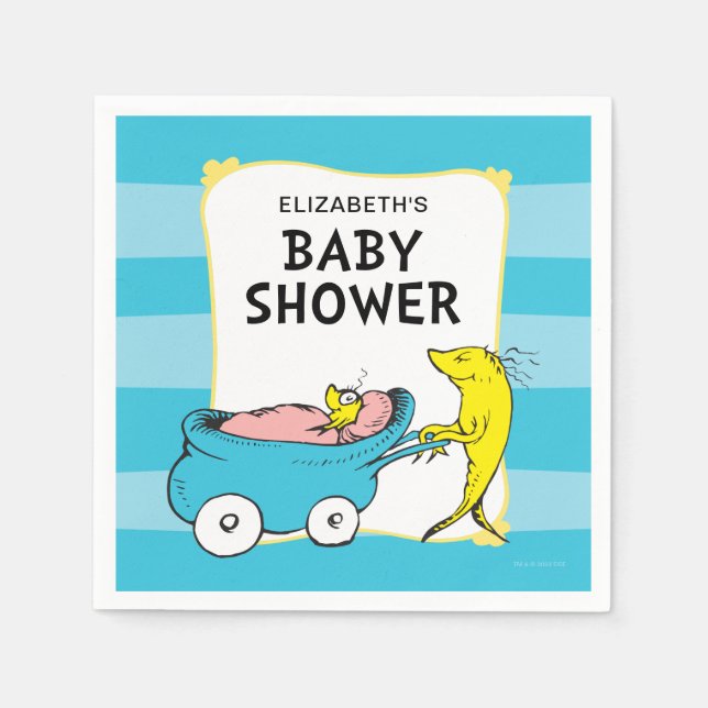 Dr. Seuss | One Fish - Boy Baby Shower Napkins (Front)