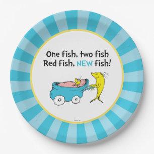 Dr. Seuss   One Fish - Boy Baby Shower Paper Plates