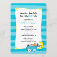 Dr. Seuss | One Fish - Boy Baby Shower Save The Date