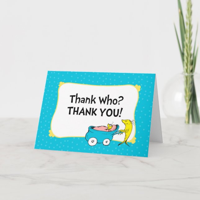 Dr. Seuss | One Fish - Boy Baby Shower Thank You Card (Front)